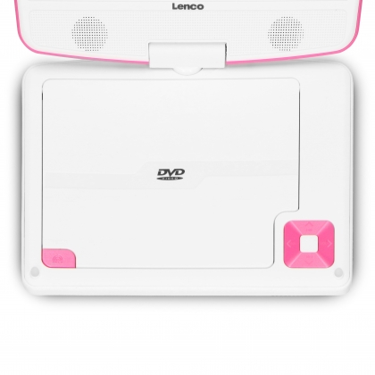 Draagbare 9" DVD-speler met USB-koptelefoon en montagebeugel Roze