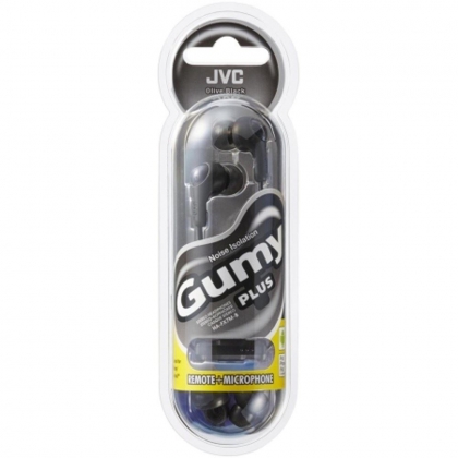 JVC IN-EAR GUMMY PLUS MIC BLACK