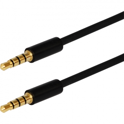 3.5mm 4-polige jack audiokabel 80 cm zwart male - male