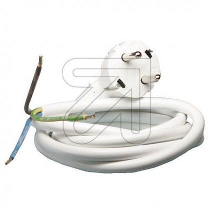 Wit netsnoer met aangegoten stekker 3 meter VMVL 3x1,5mm²