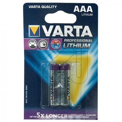 VARTA AAA LITHIUM-Batterij Professional (2 stuks)