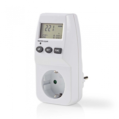 Energieverbruiksmeter | Batterij Gevoed / Netvoeding | 16 A | Accumulatief stroomverbruik (W) / Ampère (A) / Energiekosten / Frequentie (Hz) / Gebruikstijd / Spanning (V) / Vermogensfactor (PF) / Werkelijk stroomverbruik (W) | Apparaat stroomoutput: Type 