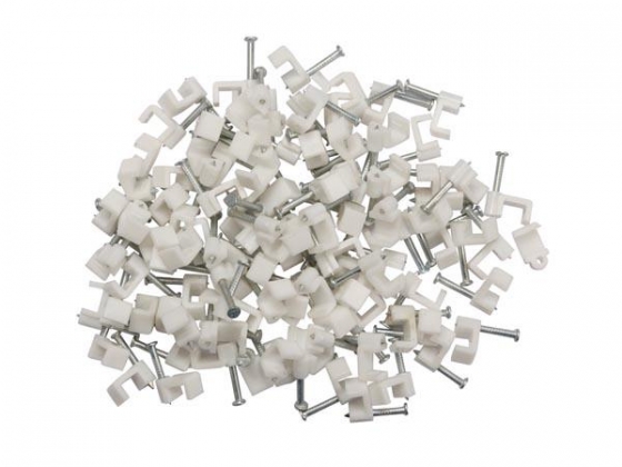 PLATTE KABELCLIP, WIT - 6 mm (100 st/doos)