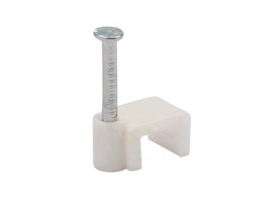 PLATTE KABELCLIP, WIT - 6 mm (100 st/doos)