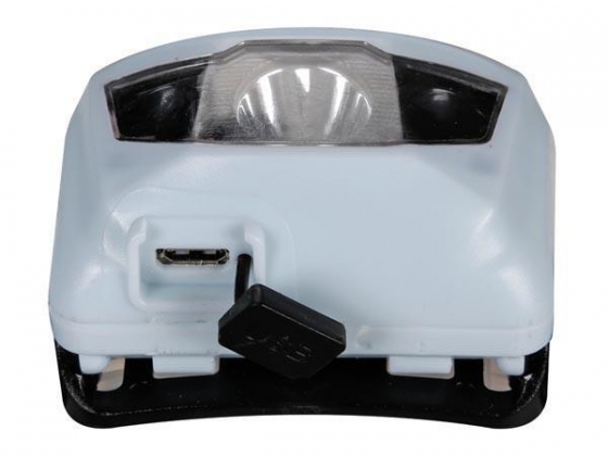 HERLAADBARE HOOFDLAMP MET 1 x CREE XPG-LED + 2 x WITTE LED + 2 x RODE LED
