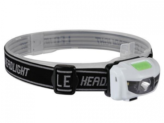 HERLAADBARE HOOFDLAMP MET 1 x CREE XPG-LED + 2 x WITTE LED + 2 x RODE LED