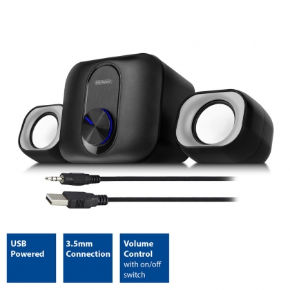 Eminent 2.1 Stereo speakerset voor pc en laptop, voeding via USB
