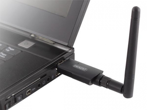 EMINENT - DRAADLOZE USB-ADAPTER MET EXTERNE ANTENNE - 300 Mbps