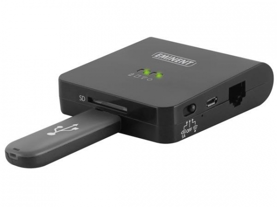 EMINENT - WIFI-HOTSPOT & TRAVEL CARD READER PRO EN LAADSTATION VOOR ANDROID EN APPLE