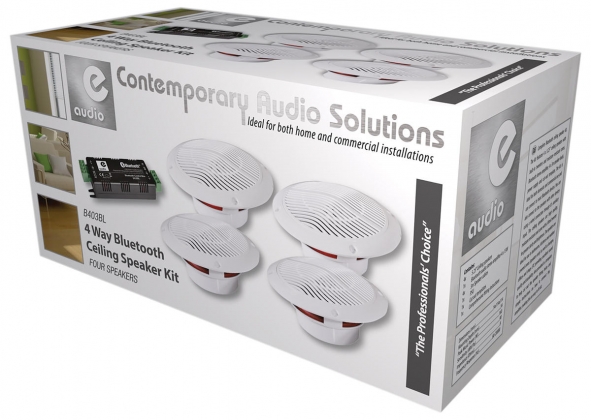 BLUETOOTH PLAFOND SPEAKER KIT MET 4 LUIDSPREKERS