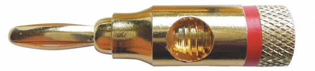 BANAANSTEKKER 4MM VERGULD ROOD