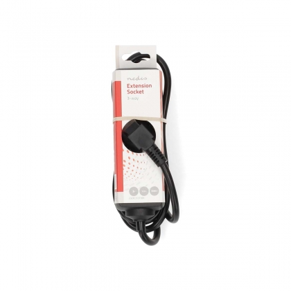 Stekkerdoos | Randaarde stekker / Type F (CEE 7/7) | 3-wegs | 1.50 m | 3680 W | 16 A | Soort aarding: Zijcontacten | 230 V AC 50/60 Hz | Hoek van stopcontact: 45 ° | H05VV-F 3G 1,5 mm² | Zwart
