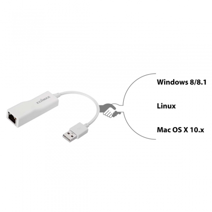 USB 2.0 Fast Ethernet-adapter 10/100 Mbit Wit