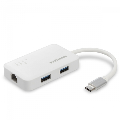 Edimax USB-C netwerk adapter 10/100/1000 Mbps + USB-hub