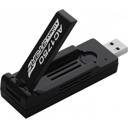 AC1750 Dual-Band Wi-Fi USB 3.0-adapter met 180 graden verstelbare antenne Zwart