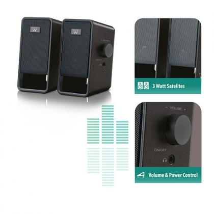 Ewent 2.0 Speakersysteem, 6W RMS