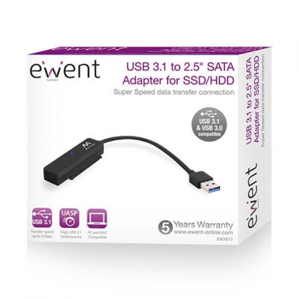 Ewent USB 3.1 Gen1 (3.0) naar 2.5 inch SATA adapterkabel SSD/HDD