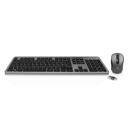 Ewent Draadloos toetsenbord en muis, USB-C/USB-A, Low-profile toetsen, Qwertz