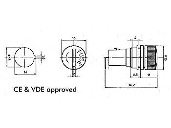 ZEKERINGHOUDER VOOR CHASSISMONTAGE 5 x 20mm