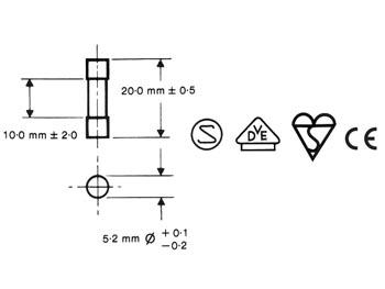 GLASZEKERING 5 x 20mm SNEL 0.05A