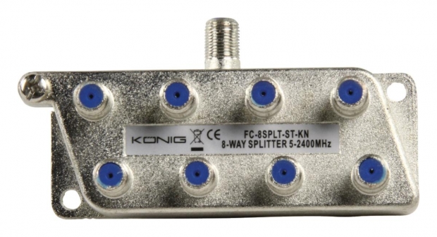 Satelliet Splitter F-Splitter Satelliet 18.5 dB / 5-2400 MHz - 8 Uitgangen