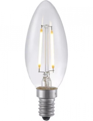 SPL Filament LED kaarslamp 2W E14 230V 2200K kleur 922 helder dimbaar