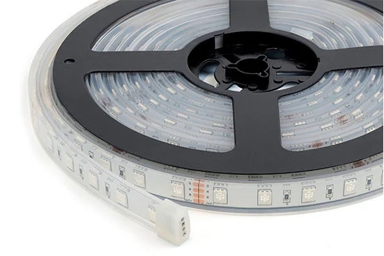 FLEXIBELE LEDSTRIP - 1 CHIP RGB EN WIT 2700K - 60 LEDs/m - 24 V - IP68 - per meter
