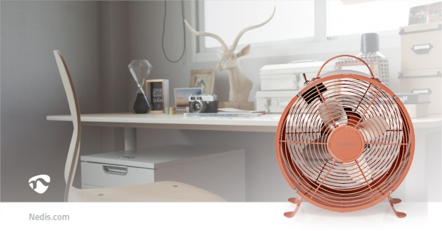 Tafelventilator | Netvoeding | Diameter: 250 mm | 20 W | 2 Snelheden | Oud Roze