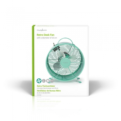 Tafelventilator | Netvoeding | Diameter: 250 mm | 20 W | 2 Snelheden | Turquoise