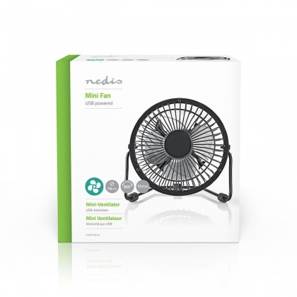 Tafelventilator | USB Gevoed | Diameter: 100 mm | 3 W | 1 Snelheid | Zwart