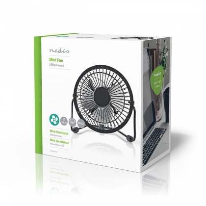 Tafelventilator | USB Gevoed | Diameter: 100 mm | 3 W | 1 Snelheid | Zwart