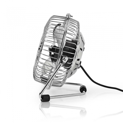 Tafelventilator | USB Gevoed | Diameter: 100 mm | 3 W | 1 Snelheid | Chroom