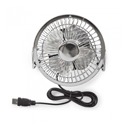 Tafelventilator | USB Gevoed | Diameter: 100 mm | 3 W | 1 Snelheid | Chroom