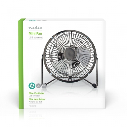 Tafelventilator | USB Gevoed | Diameter: 150 mm | 3 W | 1 Snelheid | Gun Metal Grijs