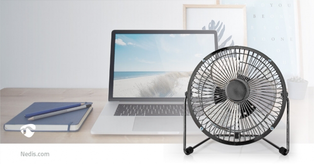 Tafelventilator | USB Gevoed | Diameter: 150 mm | 3 W | 1 Snelheid | Gun Metal Grijs