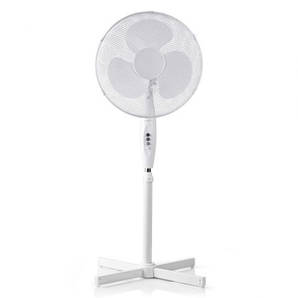 Staande Ventilator | Diameter: 400 mm | 3 Snelheden | Zwenkfunctie | 45 W | Verstelbare hoogte | Wit