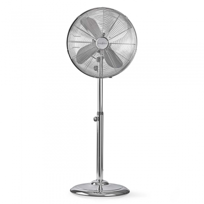 Staande Ventilator | Diameter: 400 mm | 3 Snelheden | Zwenkfunctie | 50 W | Verstelbare hoogte | Nee | Chroom