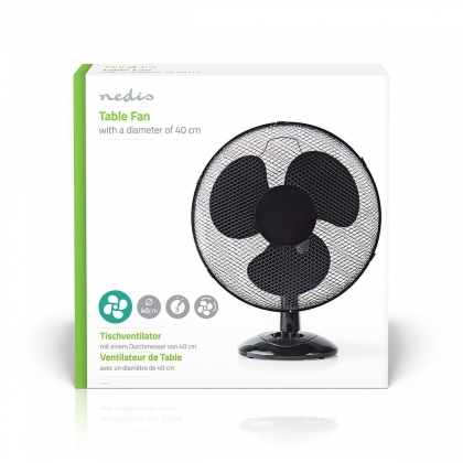 Tafelventilator | Netvoeding | Diameter: 400 mm | 45 W | Zwenkfunctie | 3 Snelheden | Zwart