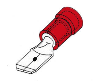 MANNELIJKE VLAKSTEKKER 6.4mm ROOD