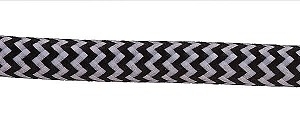 Stofkabel met zigzag patroon 2x0.75mm² mat wit-zwart