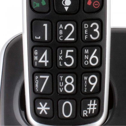 DECT seniorentelefoon met grote toetsen en 1 handset zwart