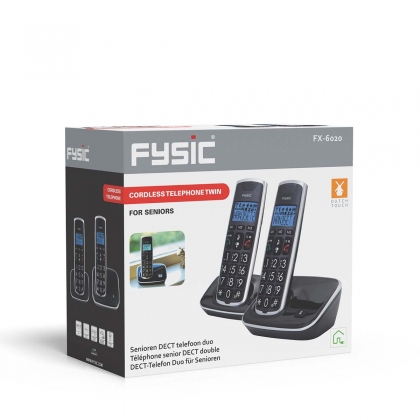 DECT seniorentelefoon met grote toetsen en 2 handsets zwart