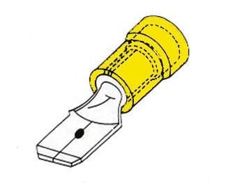 MANNELIJKE VLAKSTEKKER 6.4mm GEEL