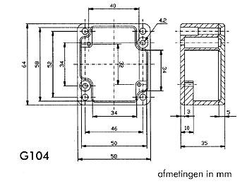 WATERDICHTE ALUMINIUM BEHUIZING - 64 x 58 x 35mm