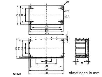 ABS UTILIBOX - GRIJS 135 x 75 x 50mm