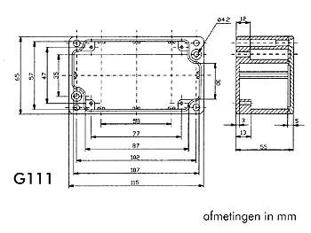 ALUMINIUM BEHUIZING - 115 x 65 x 55mm WATERDICHT