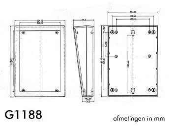 BEHUIZING VOOR TOETSENBORDEN - GRIJS 134 x 189 x 32/55mm