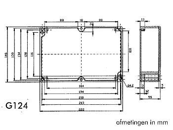 WATERDICHTE ALUMINIUM BEHUIZING - 222 x 146 x 55mm