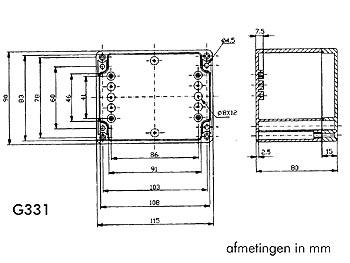 ABS-BEHUIZING 115 x 90 x 80mm WATERBESTENDIG - DONKERGRIJS 