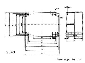 ABS-BEHUIZING 171 x 121 x 80mm WATERBESTENDIG - DONKERGRIJS 